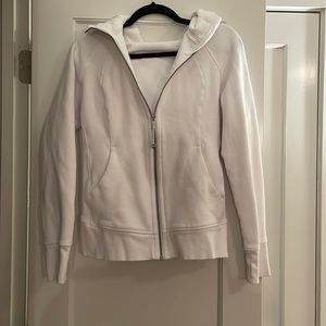 Lululemon white scuba zip up hoodie